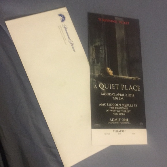 A Quiet place NY World premiere ticket - Picture 3 of 3